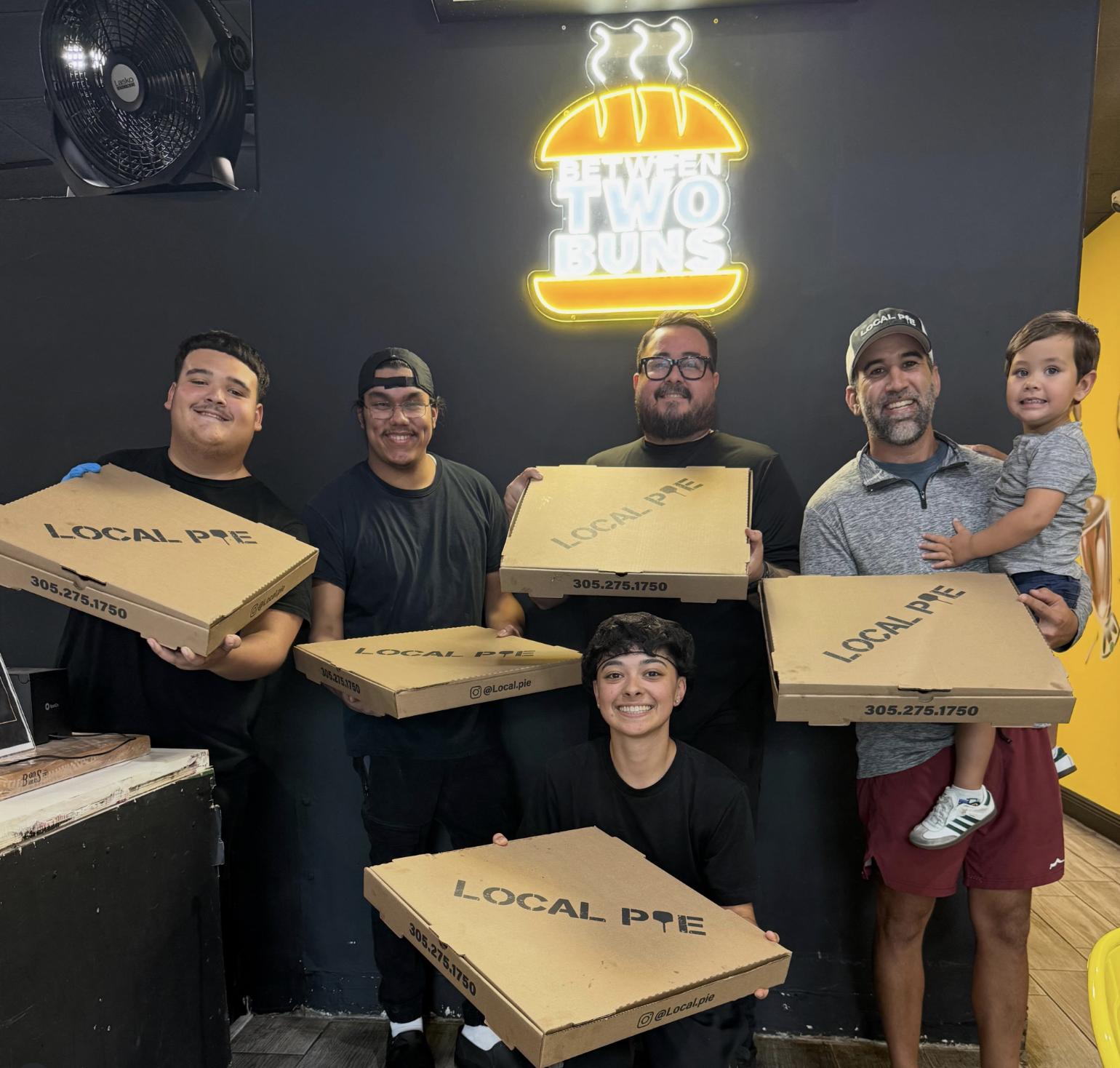 Local Pie pizza party at Between Two Buns